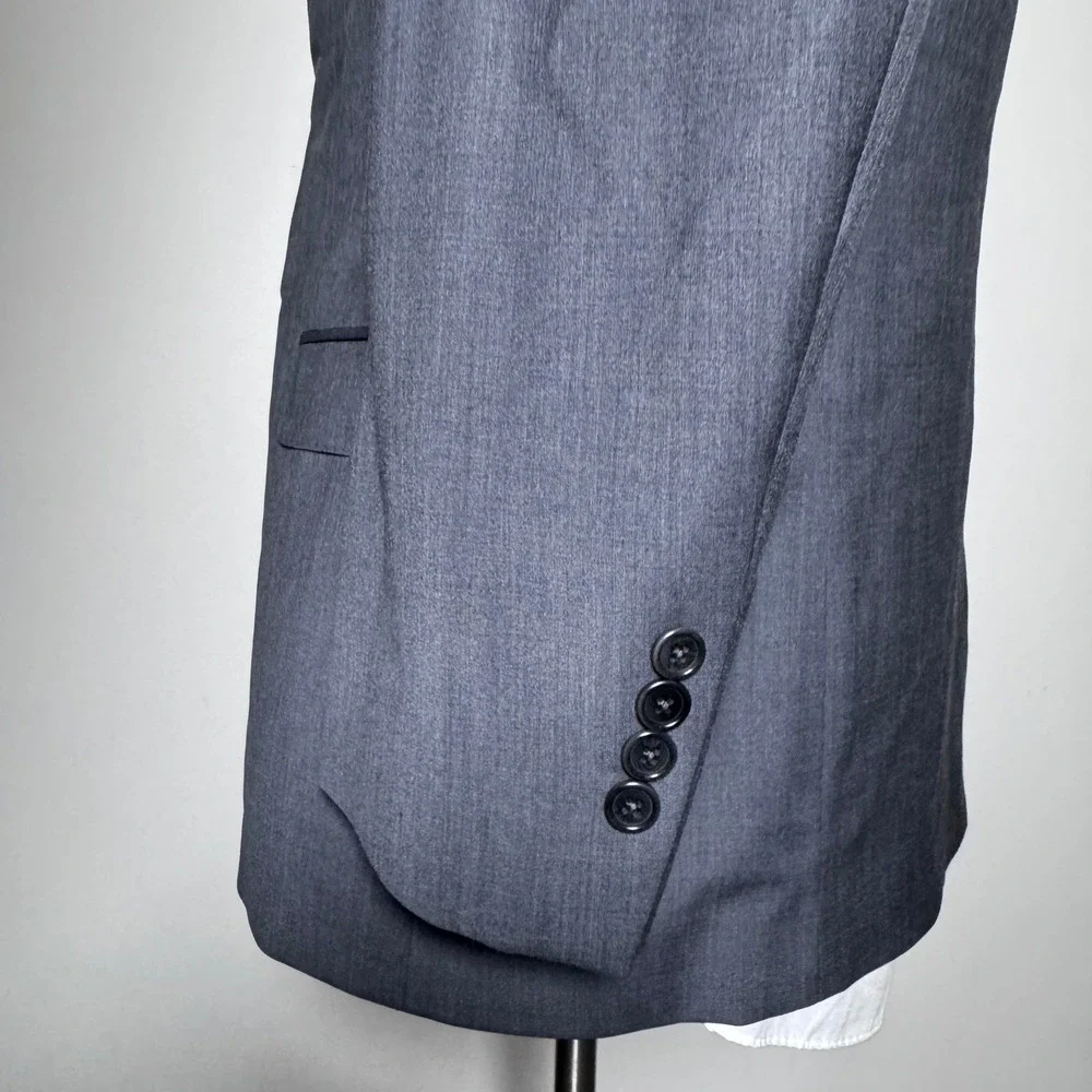 Brooks Brothers Blazer Mens 44S Gray Solid Explorer Madison Fit 2-Button Wool‎